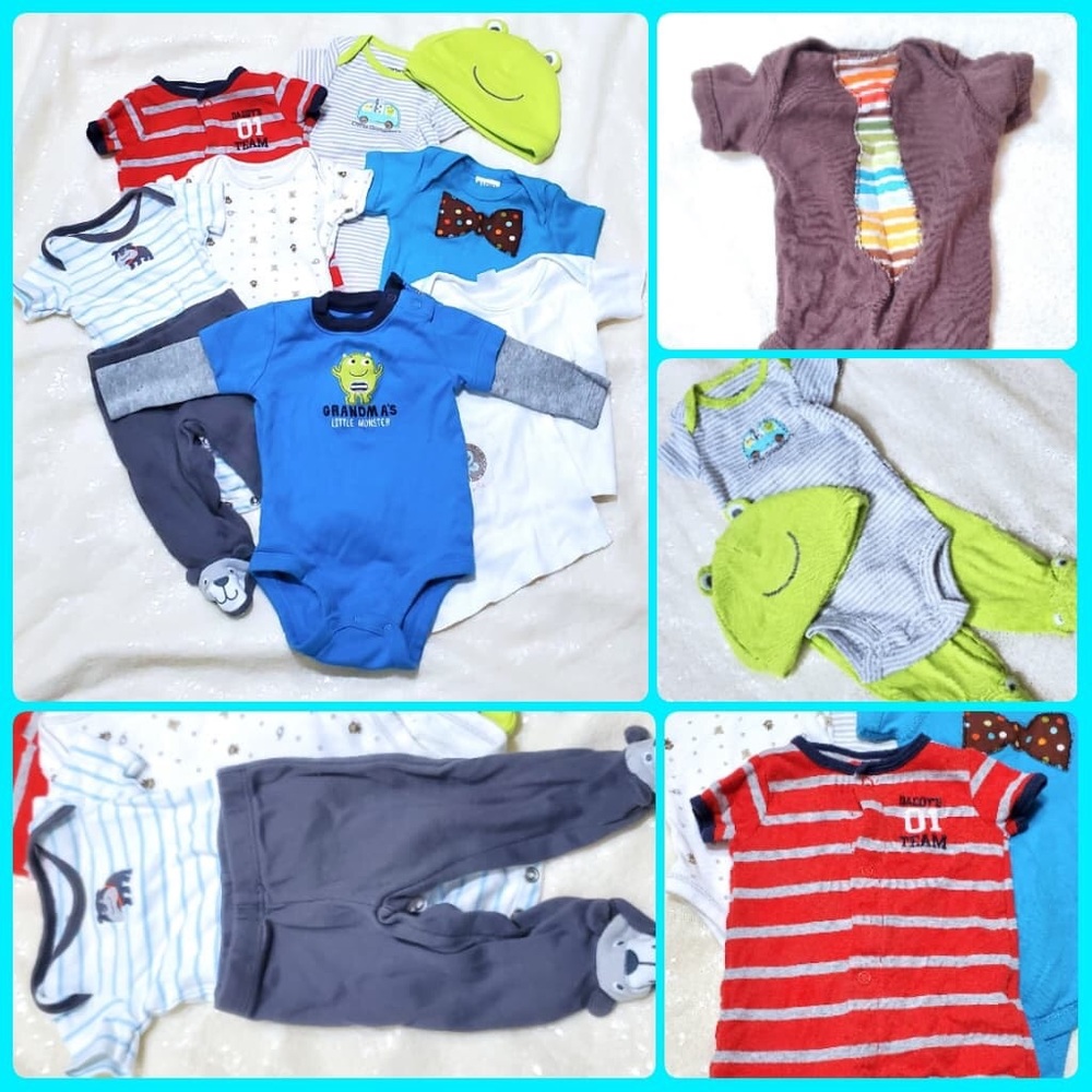 Baby Boy Newborn 0-3 Month Clothes Bundle Onesies Outfits
